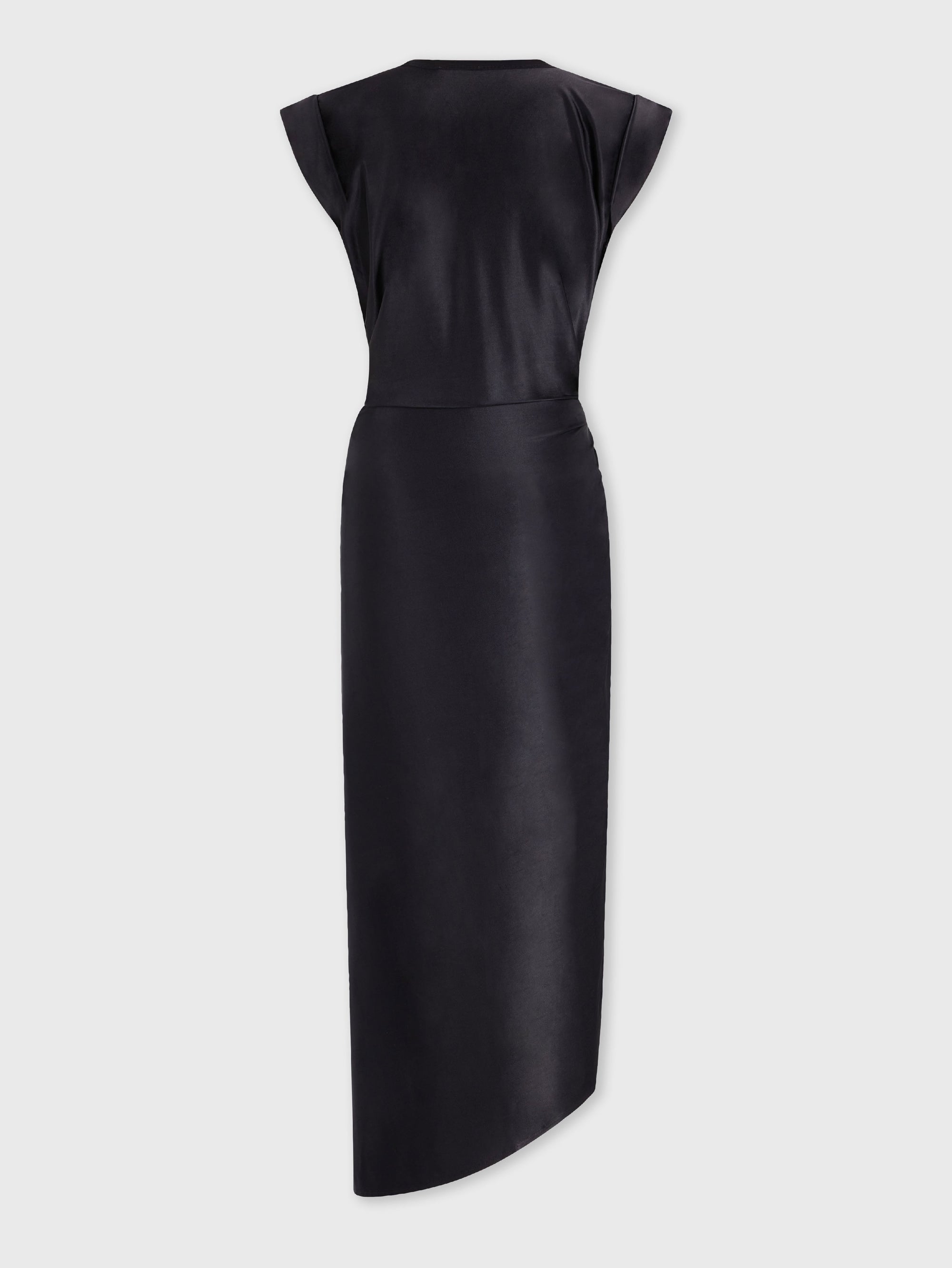 Draped dress with metallic detail - Black