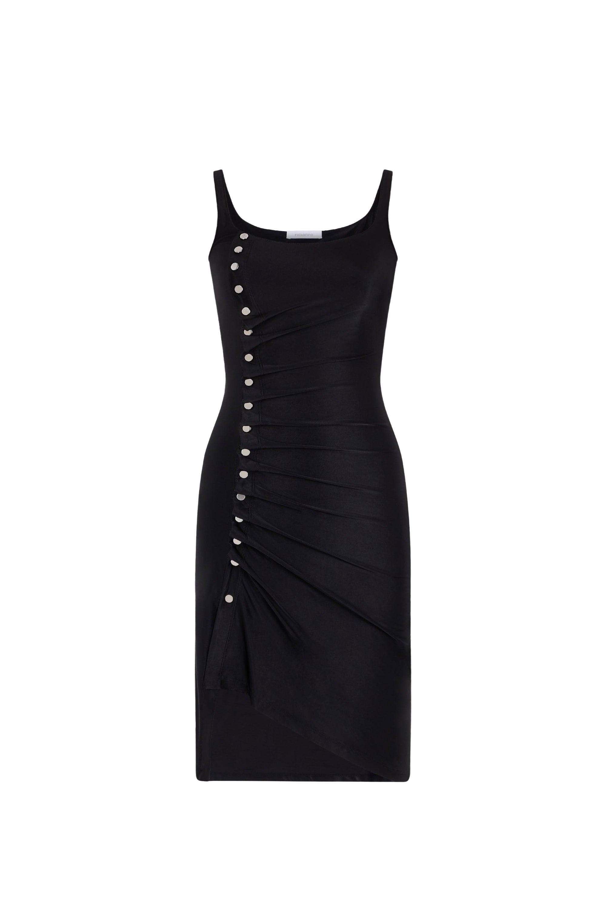 Sleeveless draped dress - Black