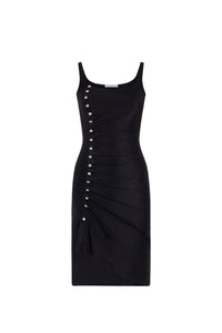 Robe drapée sans manches - Black