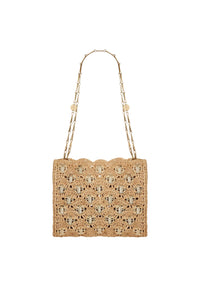 1969 raffia bag - Natural & Light Gold