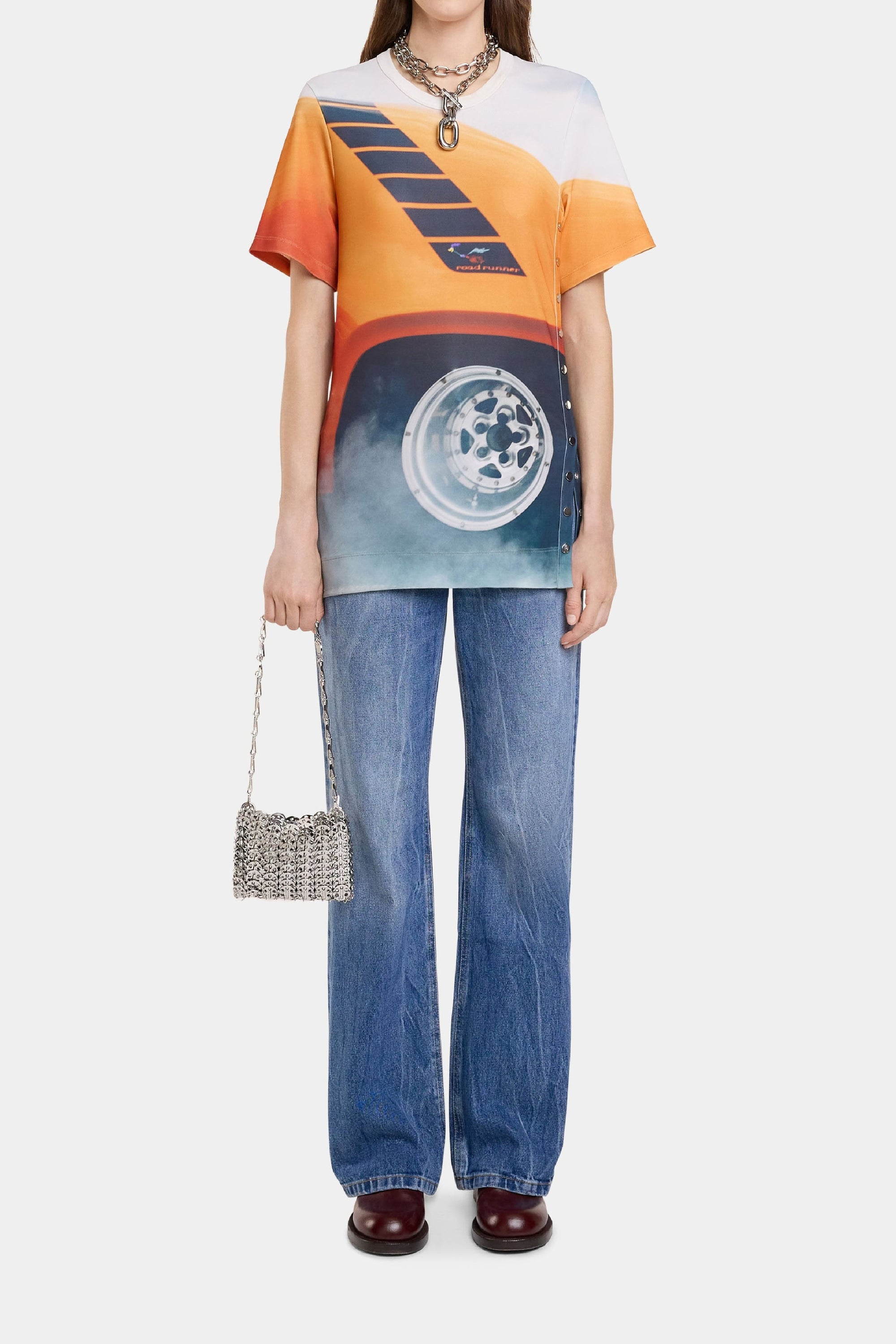 Short-sleeved jersey top - Fast Cars Orange