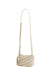 Paco leather shoulder bag - Cream & Gold