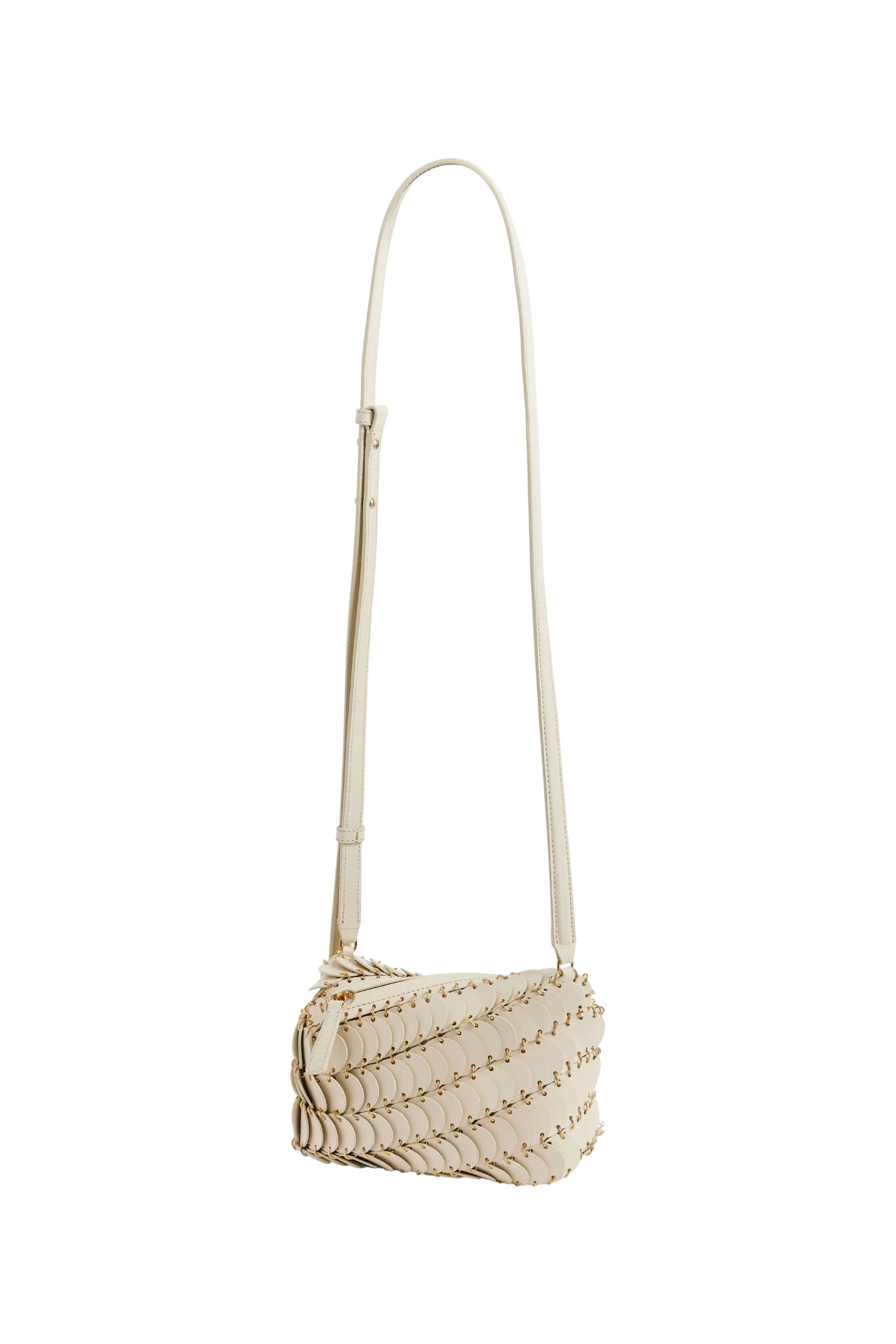Paco leather shoulder bag - Cream & Gold