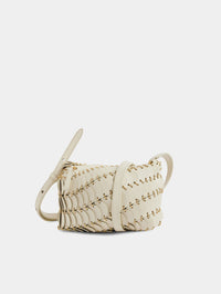 Sac Paco à bandoulière en cuir - Cream & Gold