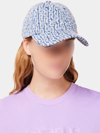 Monogrammed denim cap - Blue