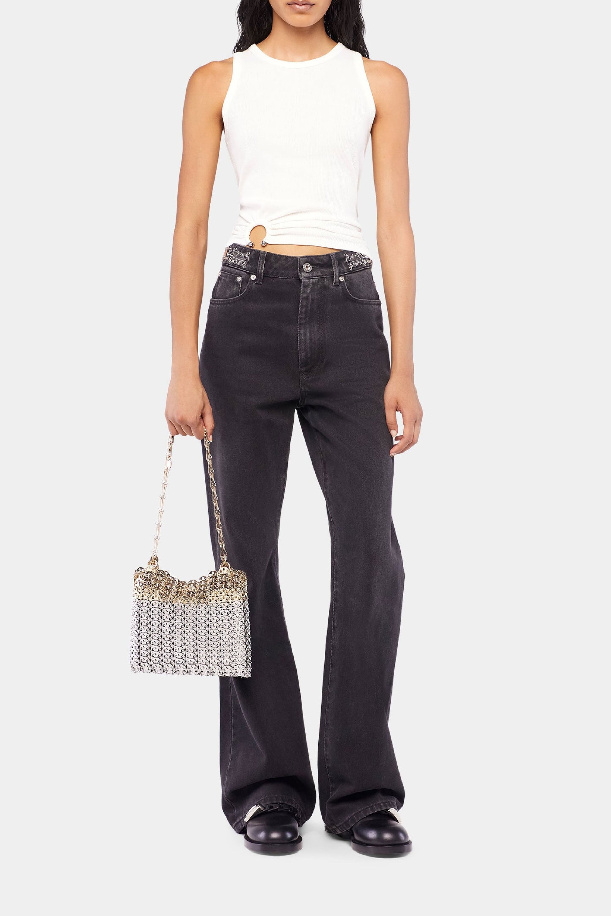 1969 Sequin Denim Pants - Black