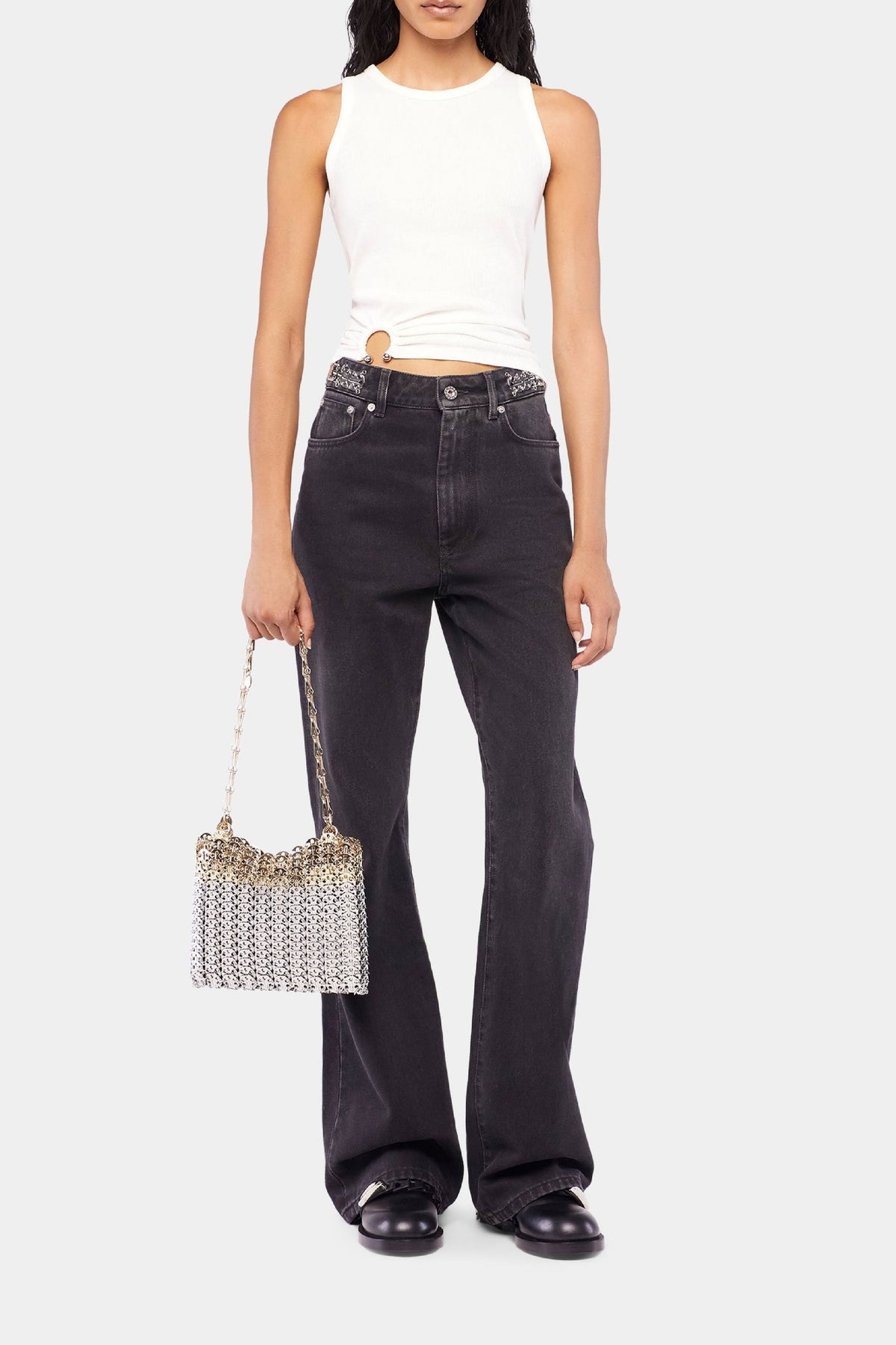 Pantalon 1969 avec sequins en denim - Black