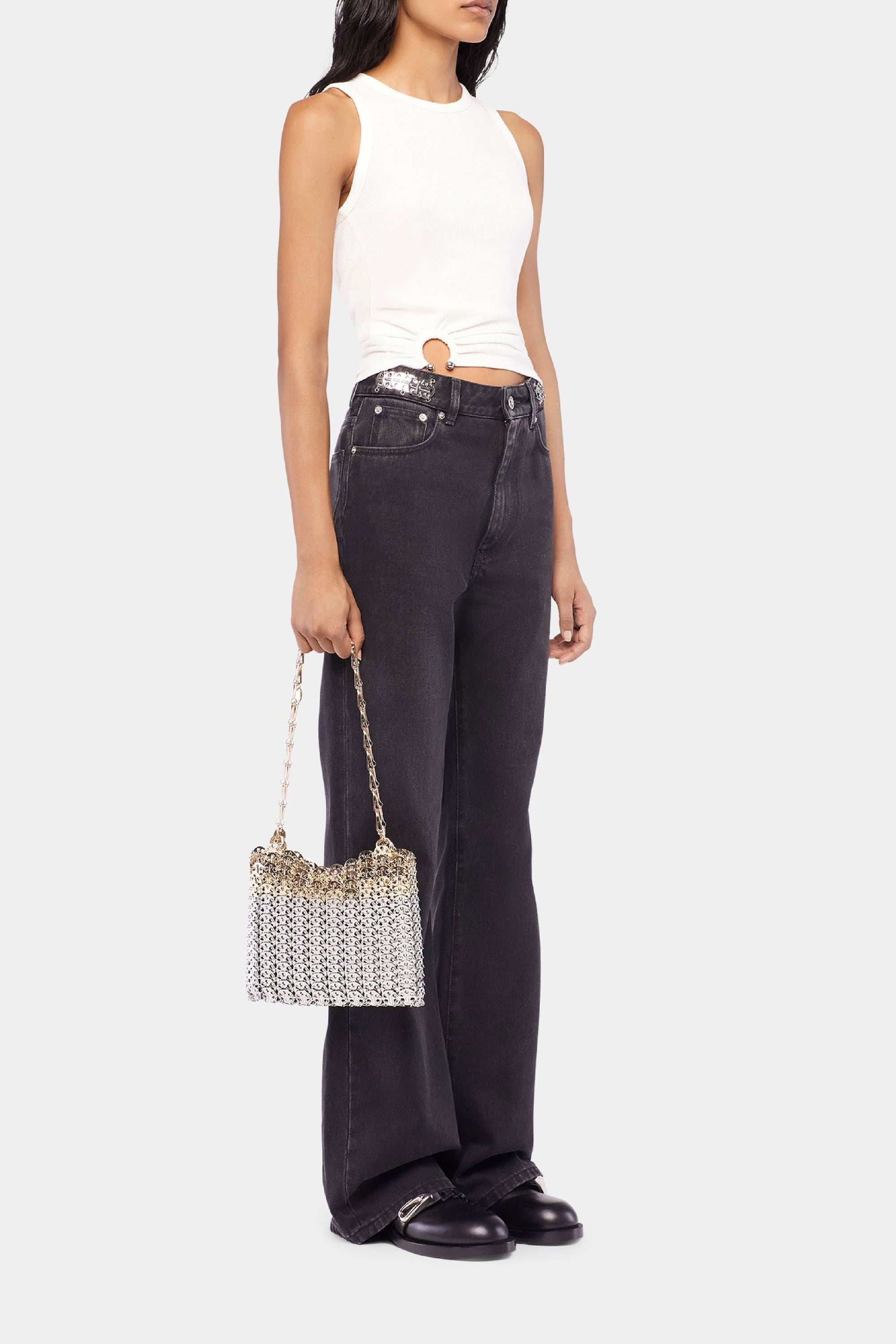 1969 Sequin Denim Pants - Black