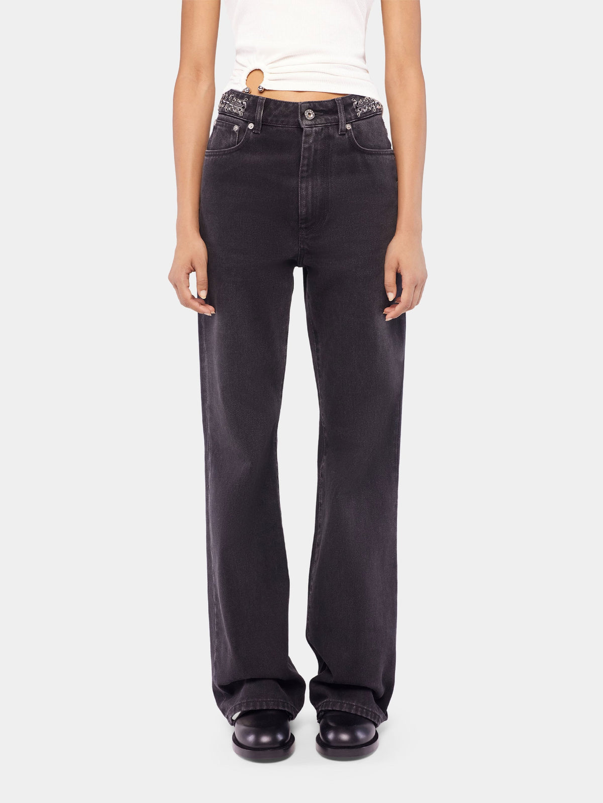 Pantalon 1969 avec sequins en denim - Black