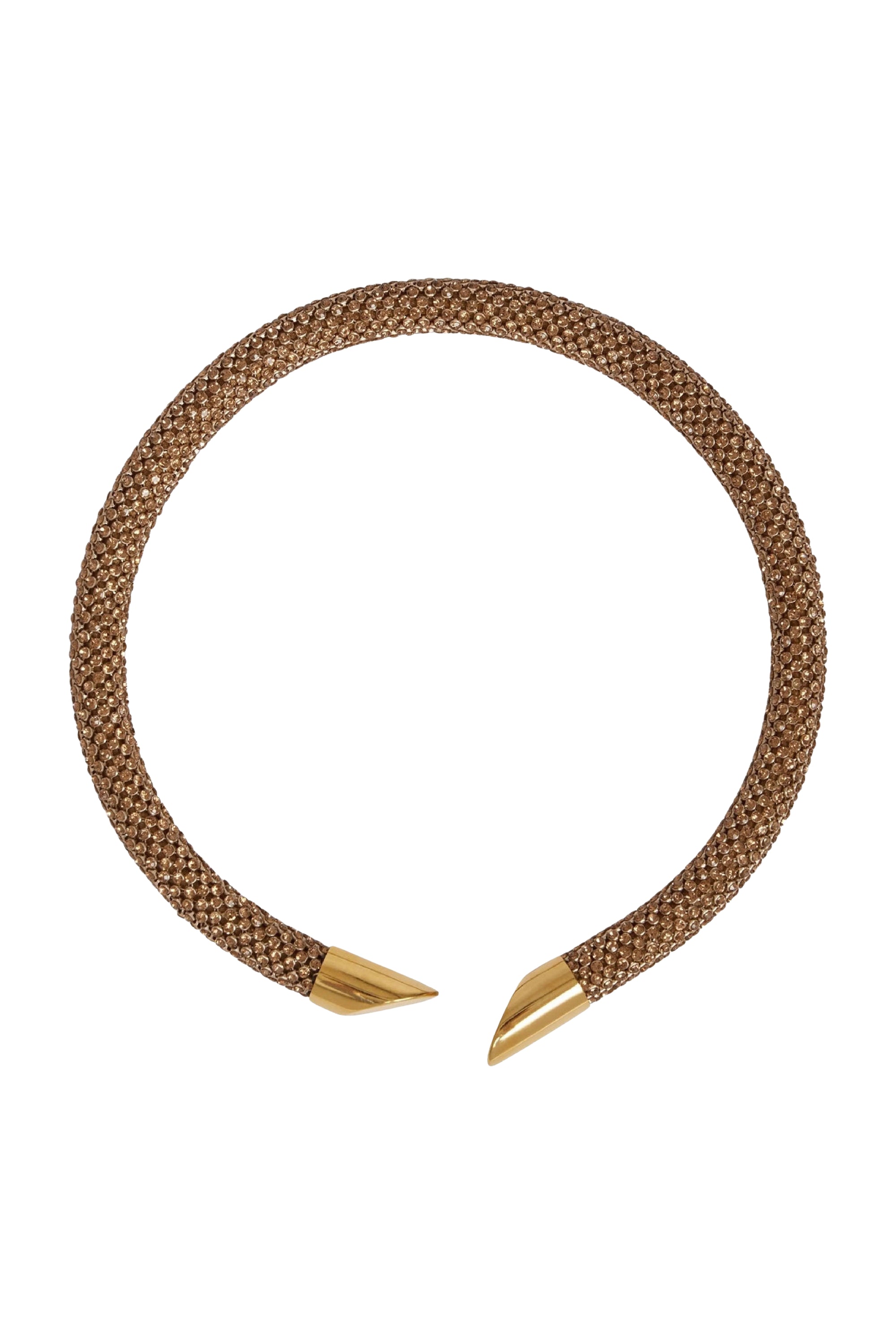 Pixel Tube necklace in brass - Gold & Topaz