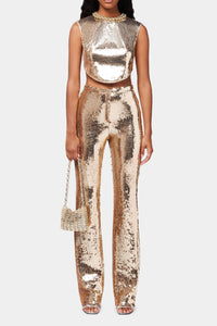 Sequin trousers - New Light Gold