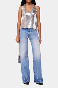 Sequin tank top - Silver
