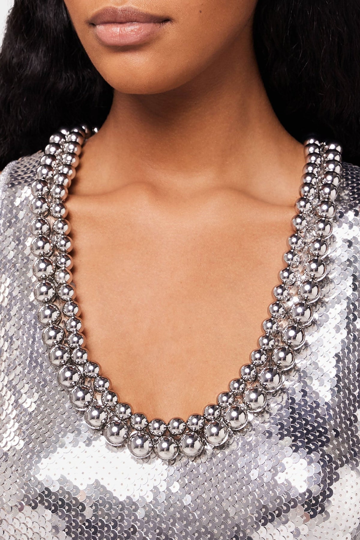 Débardeur décolleté à sequins - Silver