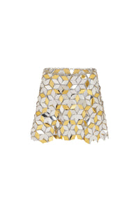 Short diamond sequined skirt - Silver