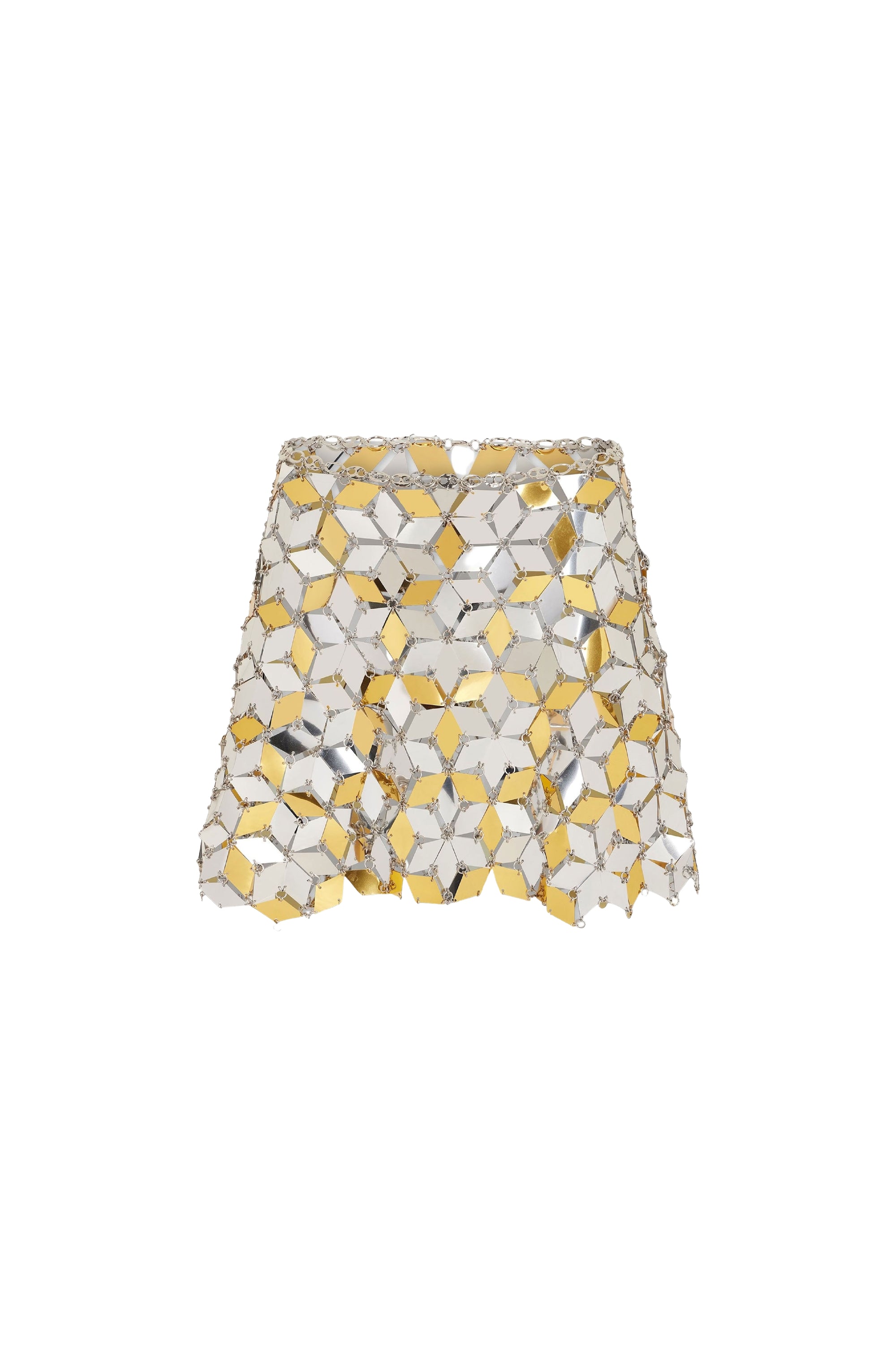 Short diamond sequined skirt - Silver