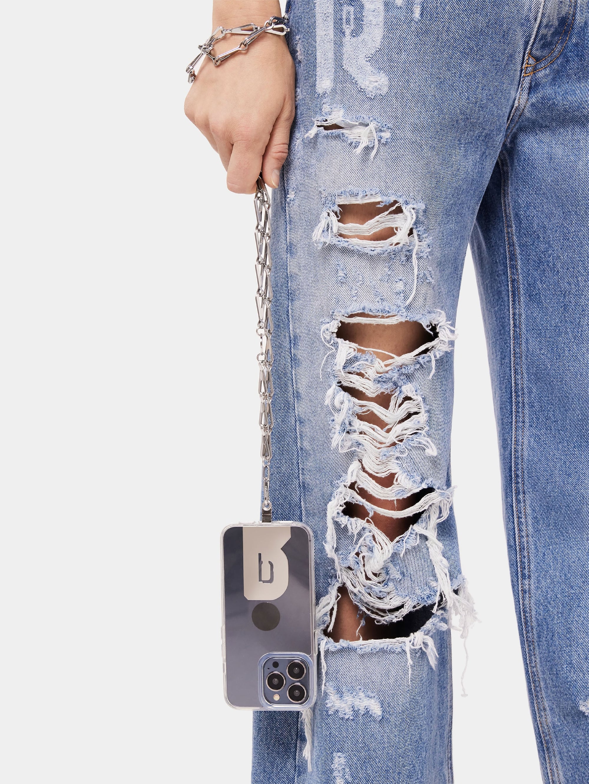 Mobile phone chain - Silver