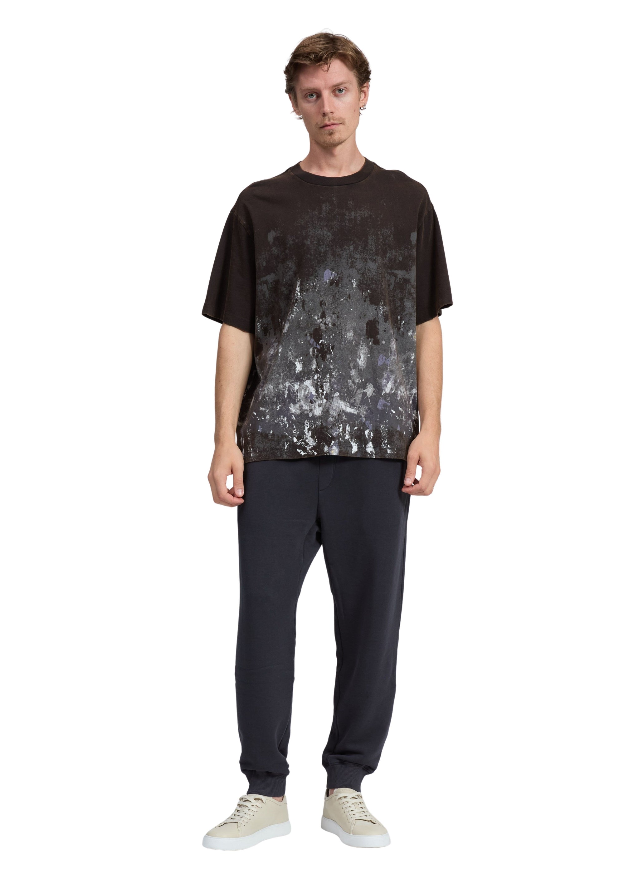 T-shirt à imprimé éclaboussures - Noirgreen