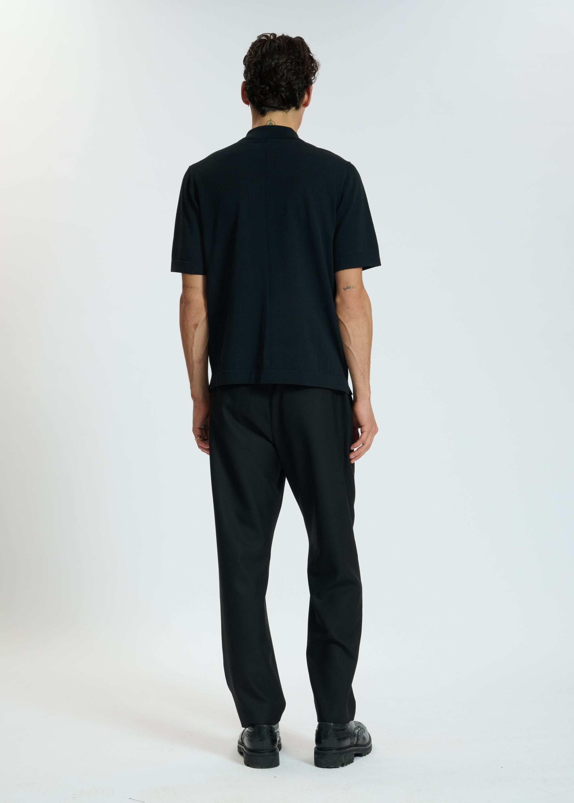 Chemise Dalton en maille raffinée - Noir