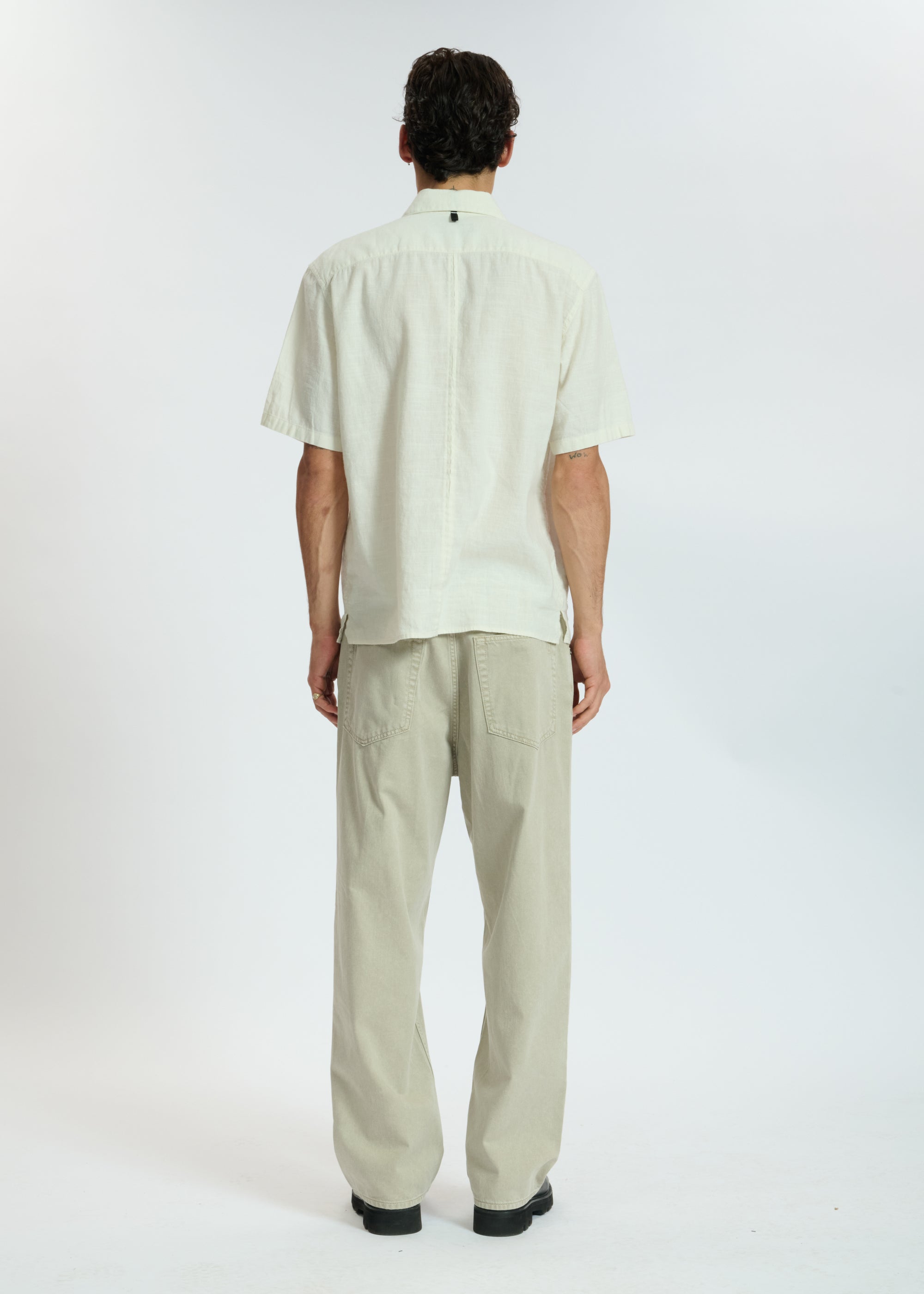 Chemise à manches courtes en lin Dalton - Chalk