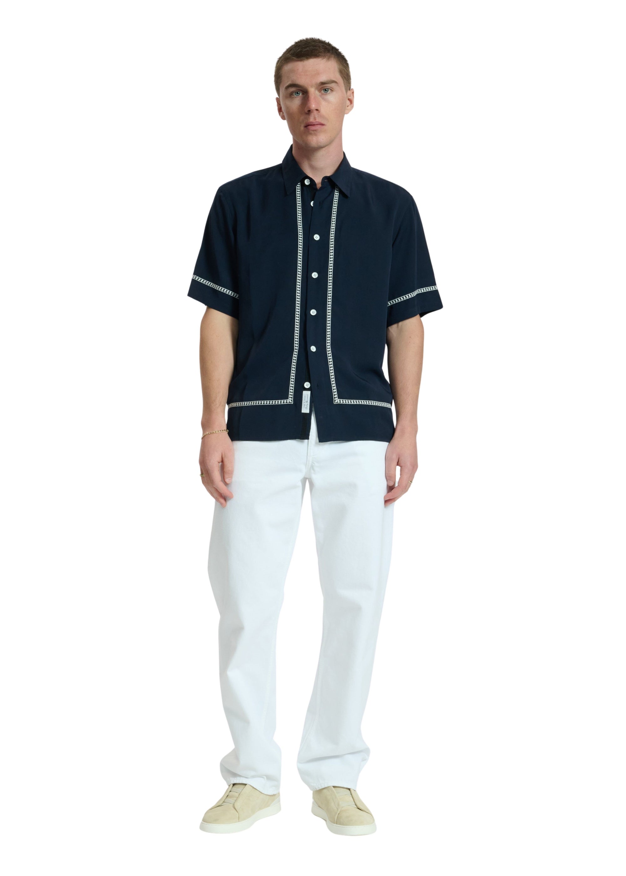 Chemise brodée Dalton - Bluez