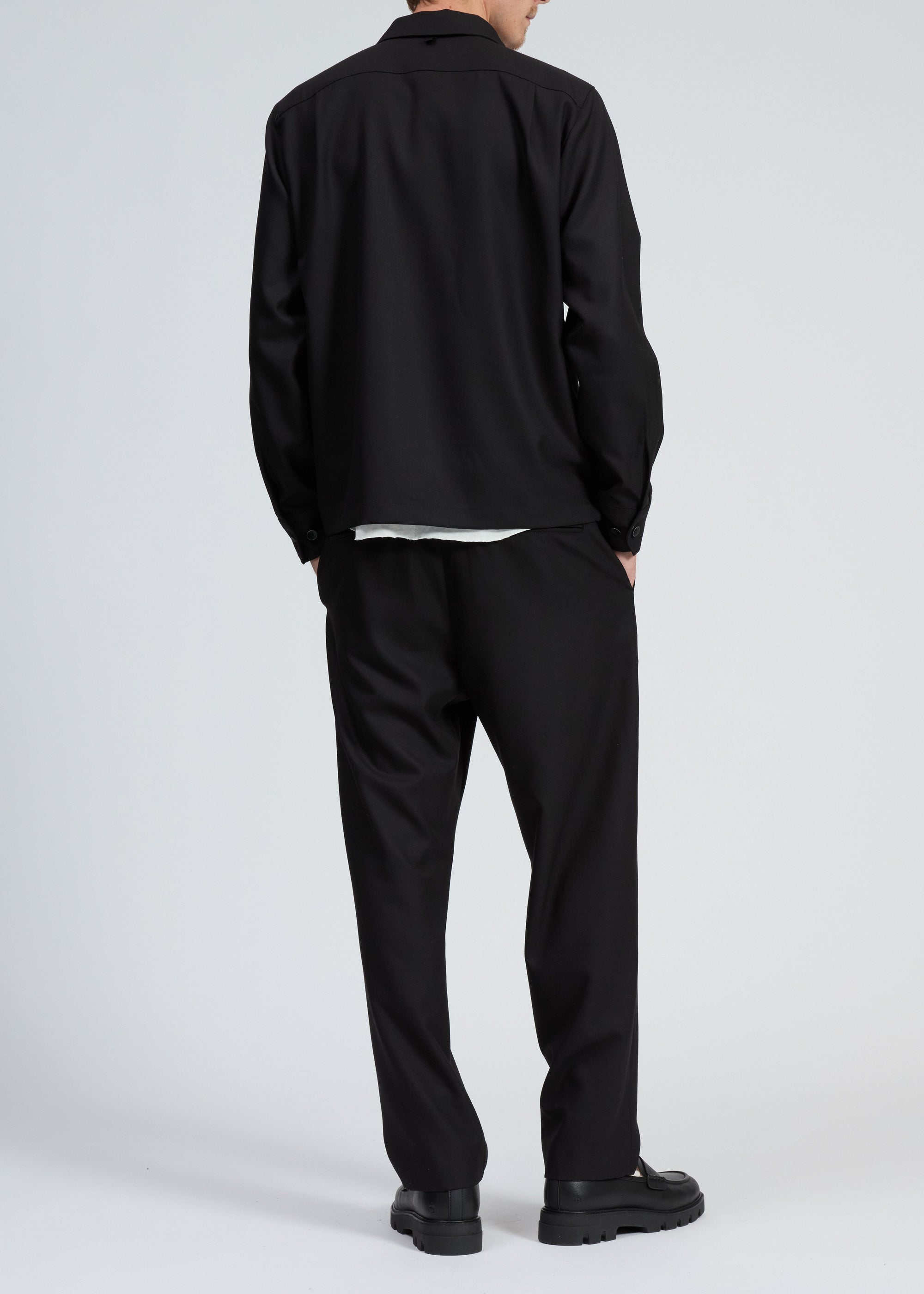 Veste-chemise en laine ripstop Hyde - Noir