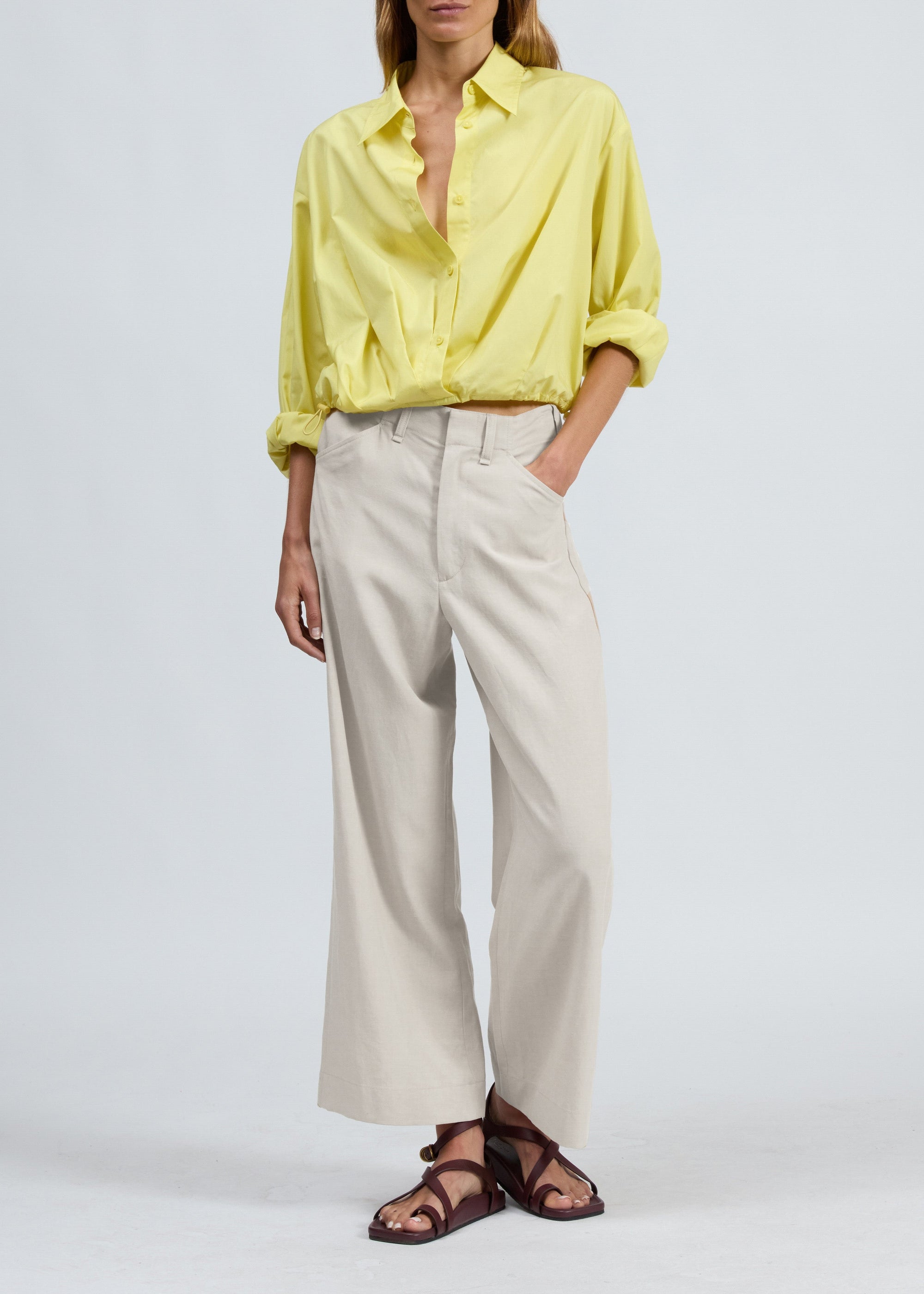 Pantalon en lin Allison - Ivory