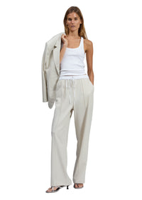 Pantalon Siena en laine à rayures latérales - Ivory