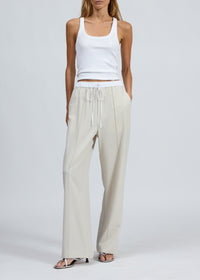 Pantalon Siena en laine à rayures latérales - Ivory