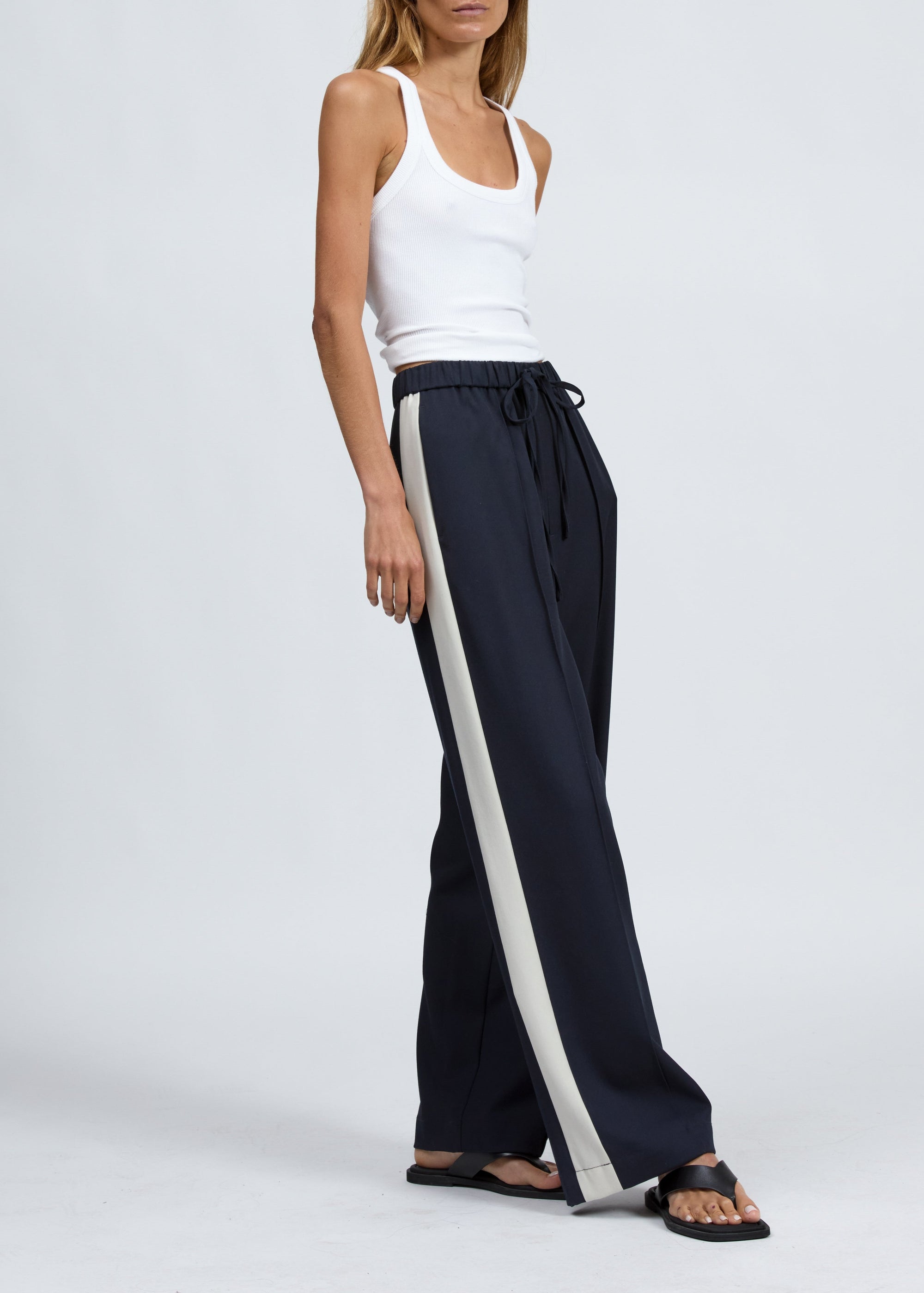Pantalon Siena en laine à rayures latérales - Sal