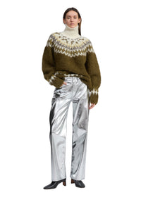Pantalon à jambes larges en simili cuir Logan - Silvr