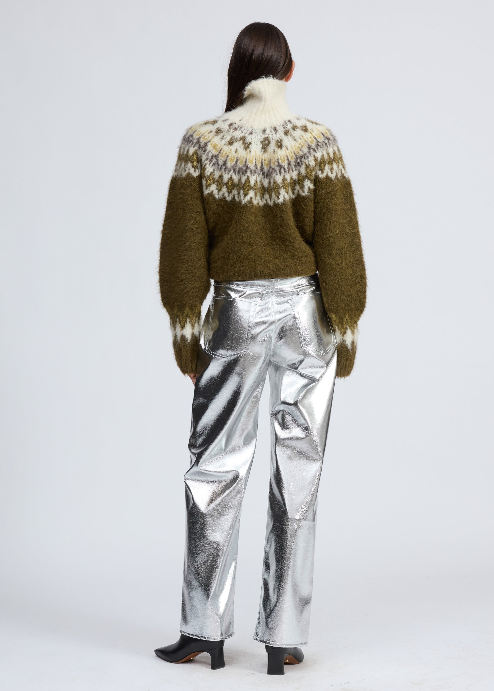 Pantalon à jambes larges en simili cuir Logan - Silvr