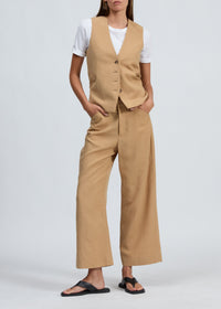 Gilet en lin « Paulette » - Fawn