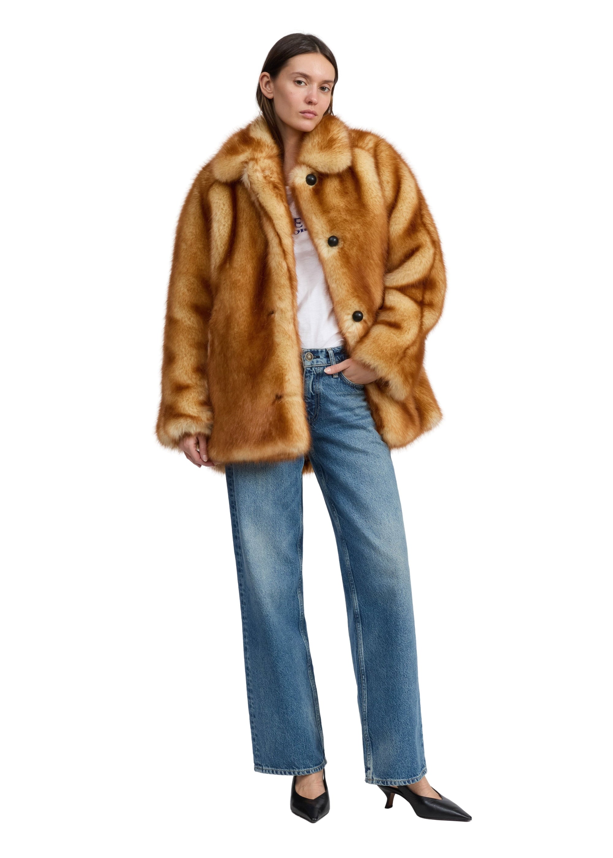 Veste en fausse fourrure Brenna - Marron