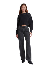 Pull vintage en éponge clouté - Noir