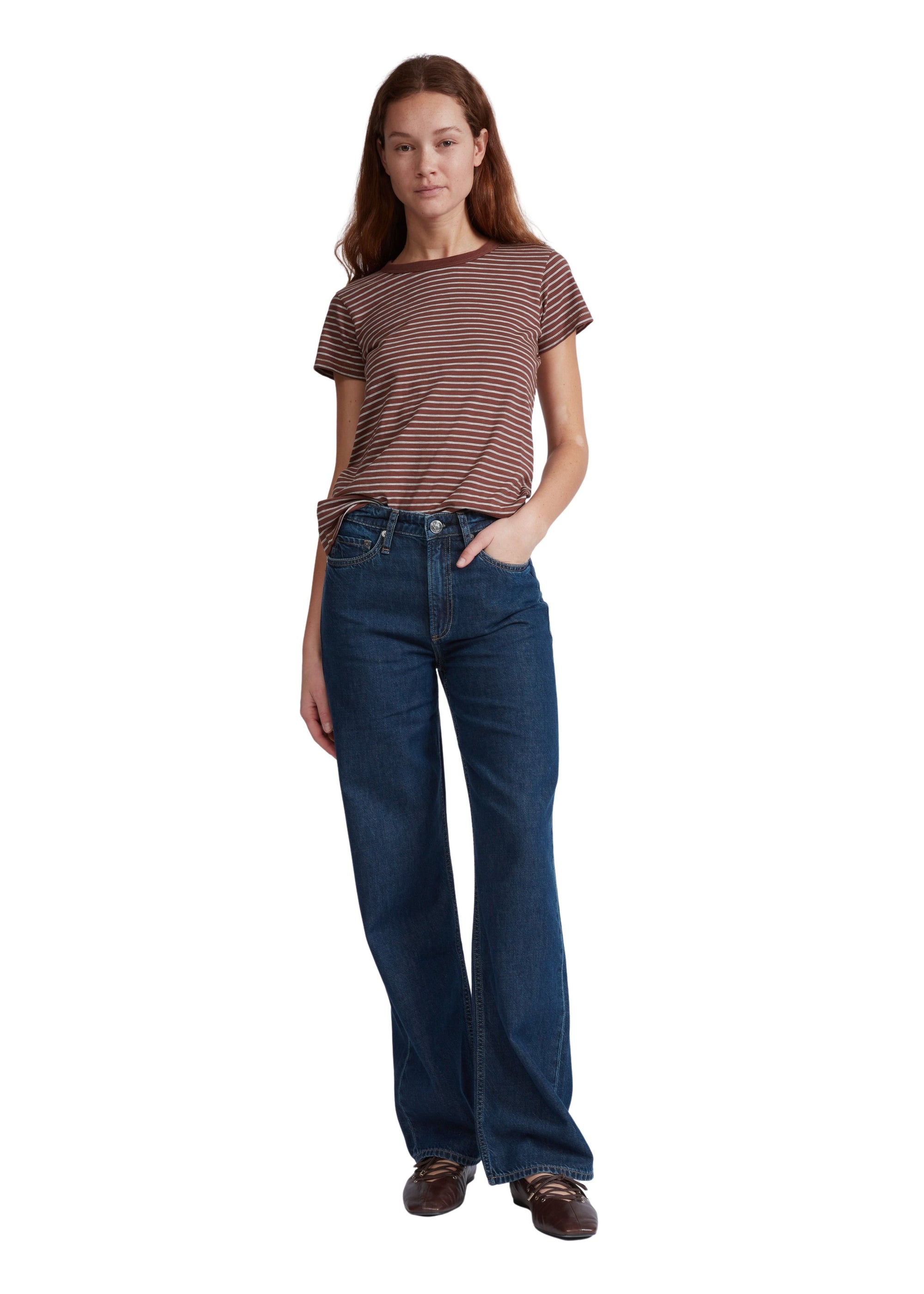 T-shirt rayé effet slub - Brwmt