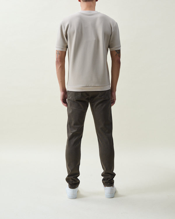 T-shirt à col rond Simon Ss - Taupe