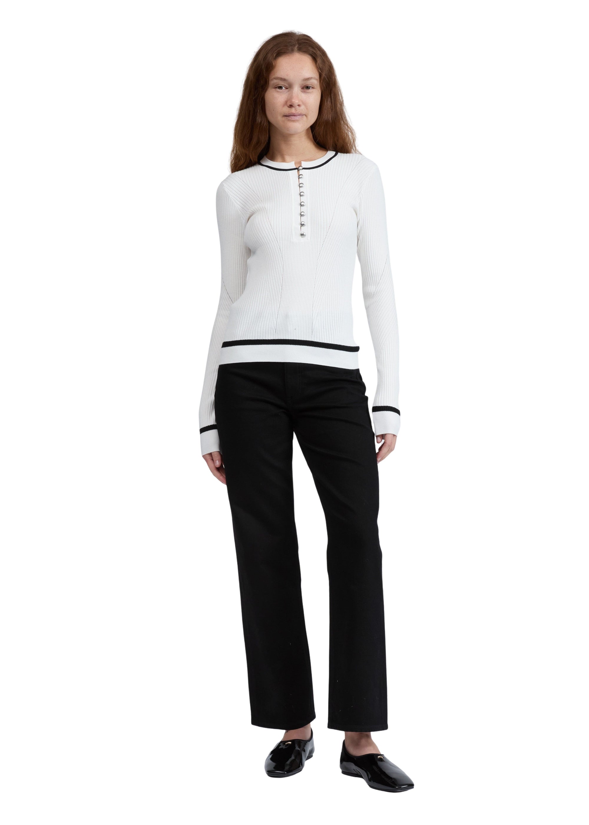 Henley à côtes Kassy - Ivory