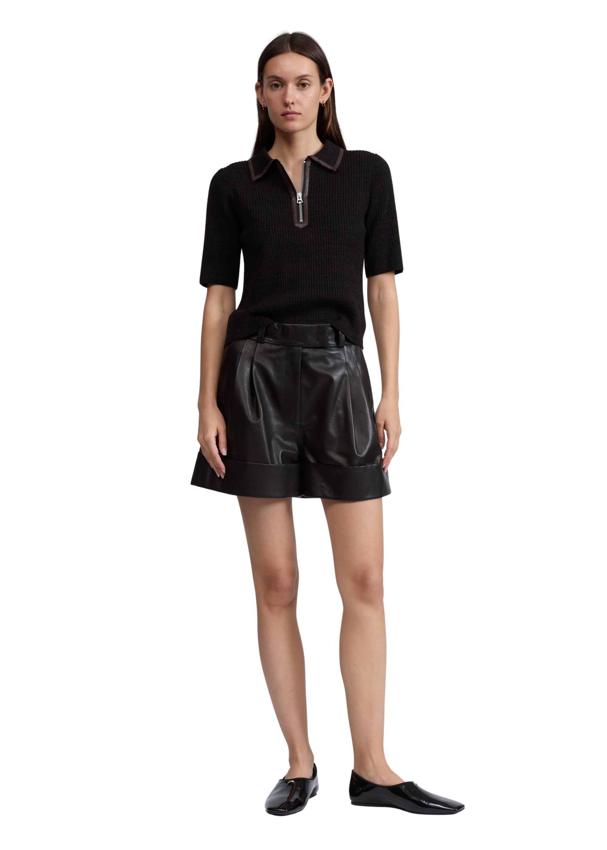 Polo zippé en simili cuir Caterina - Dkbrn