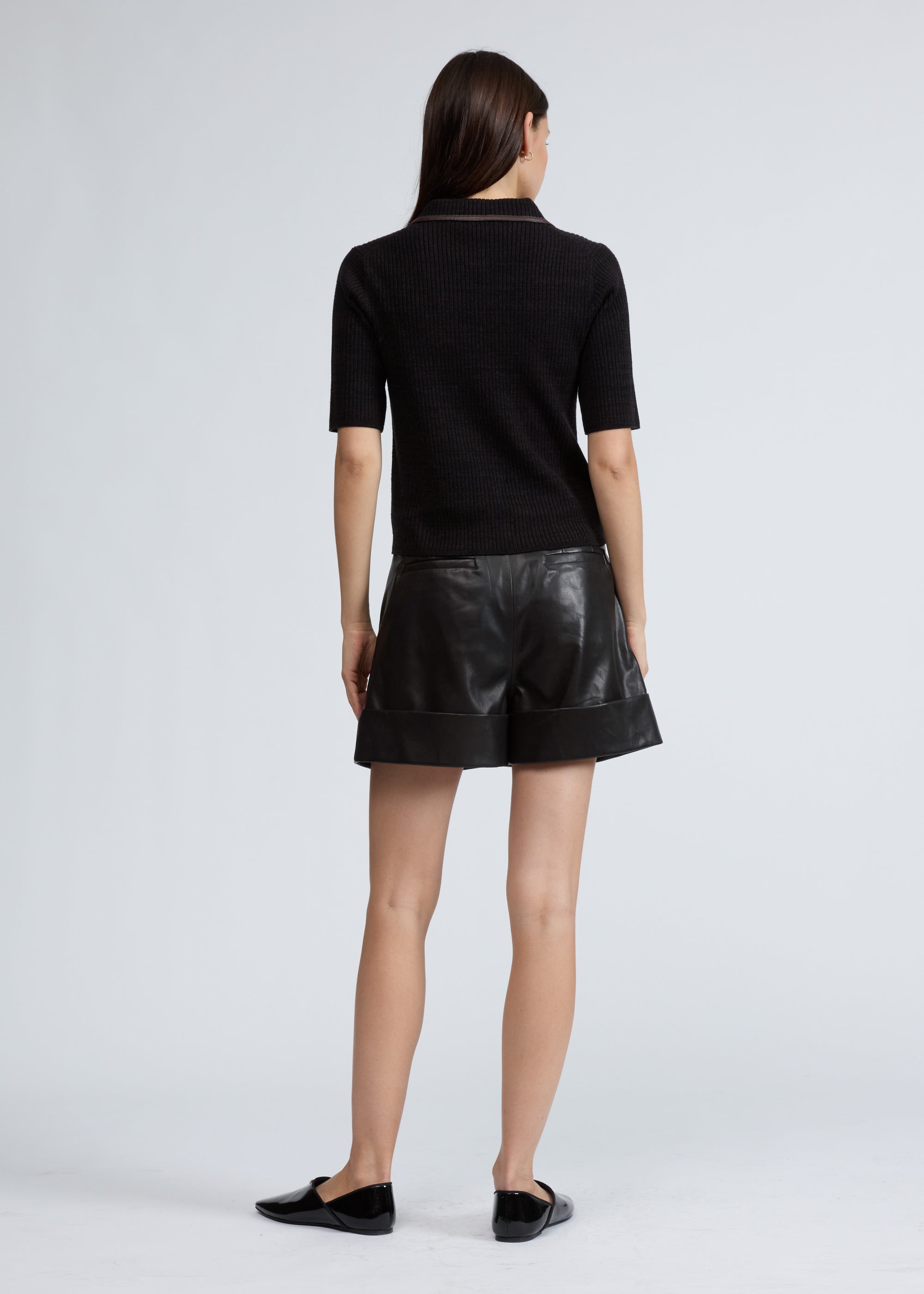 Polo zippé en simili cuir Caterina - Dkbrn
