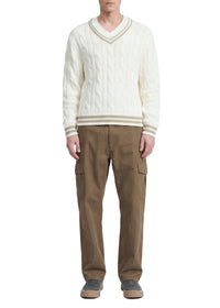 Tristan Cricket V-neck jumper - Vanilla