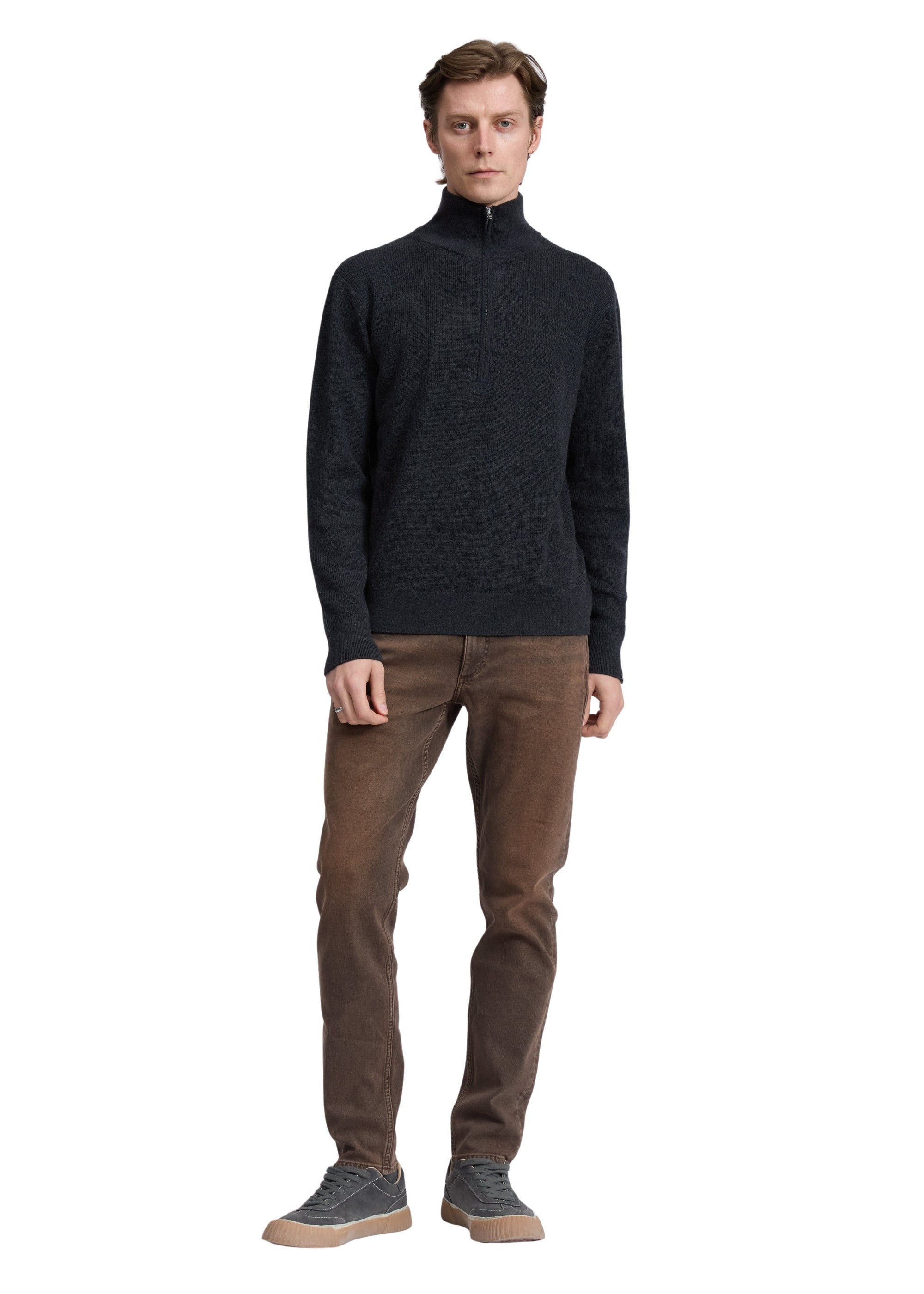Pull à demi-zip Joel en laine mérinos - Charc