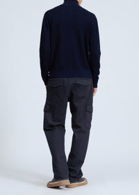 Pull à demi-zip Joel en laine mérinos - Navy