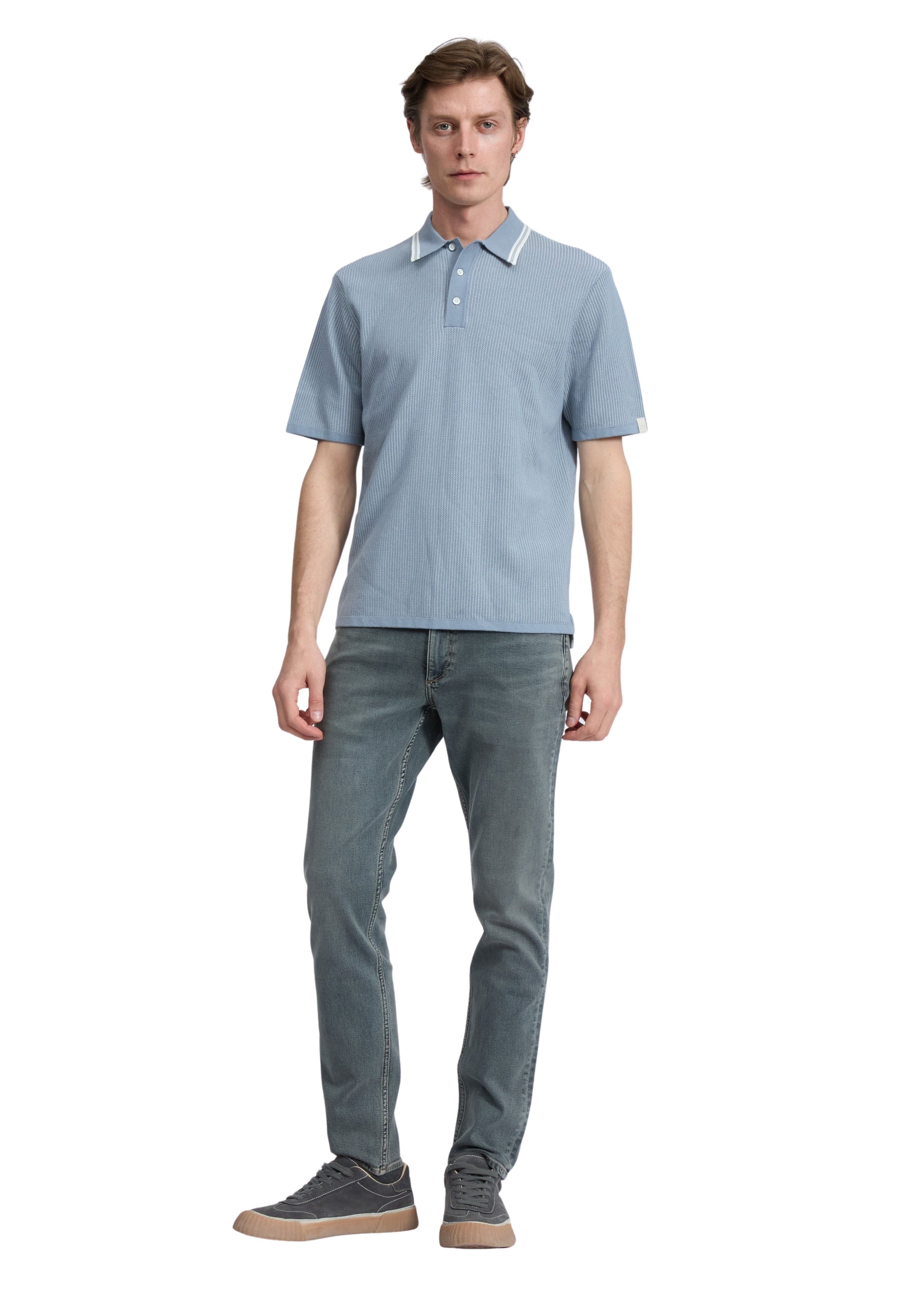Polo Harvey à bordures contrastées - Lblue