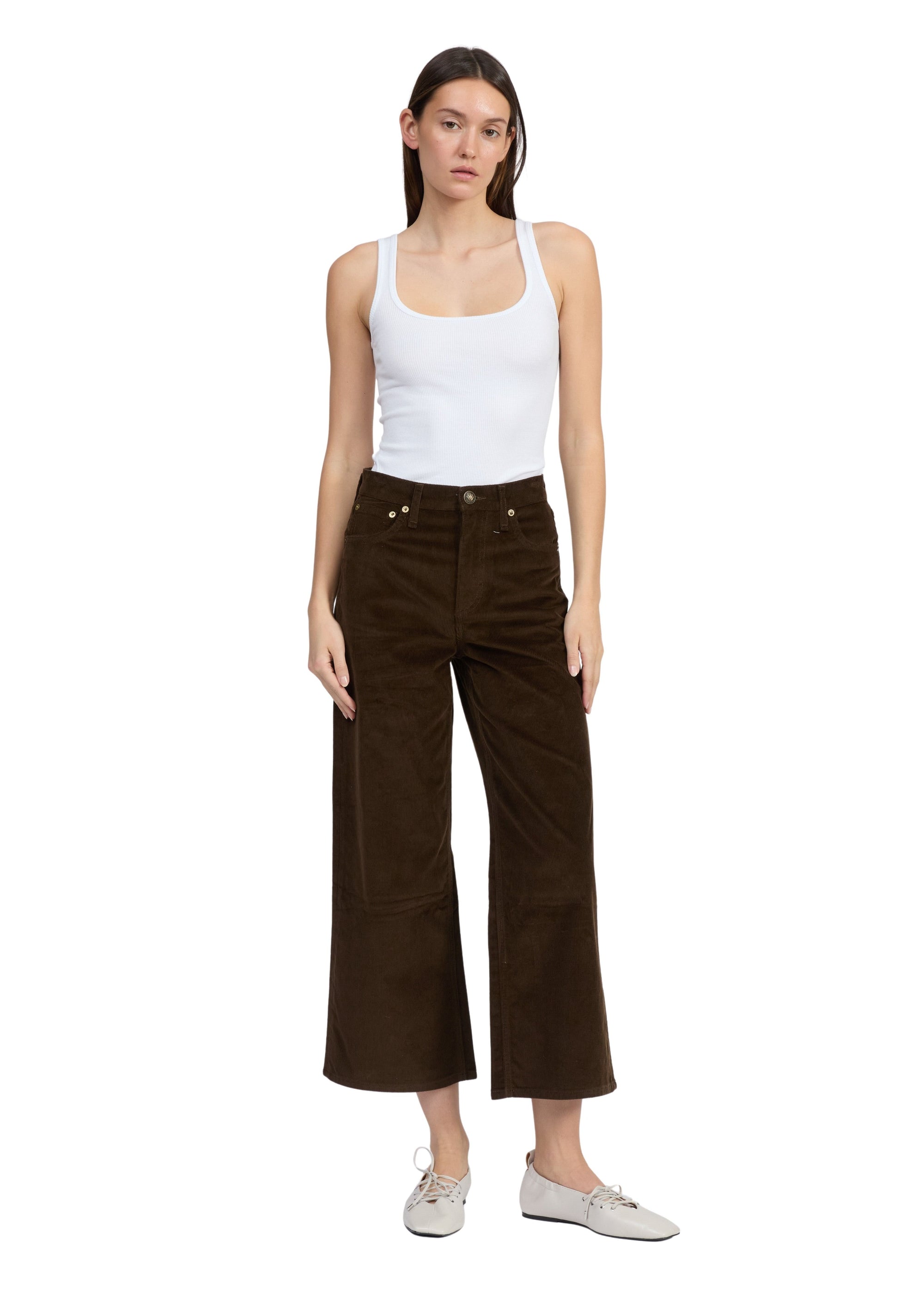 Pantalon en velours côtelé à jambes larges Andi - Blsam