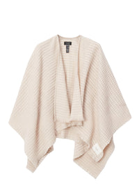 Joni embossed wool poncho - Oat