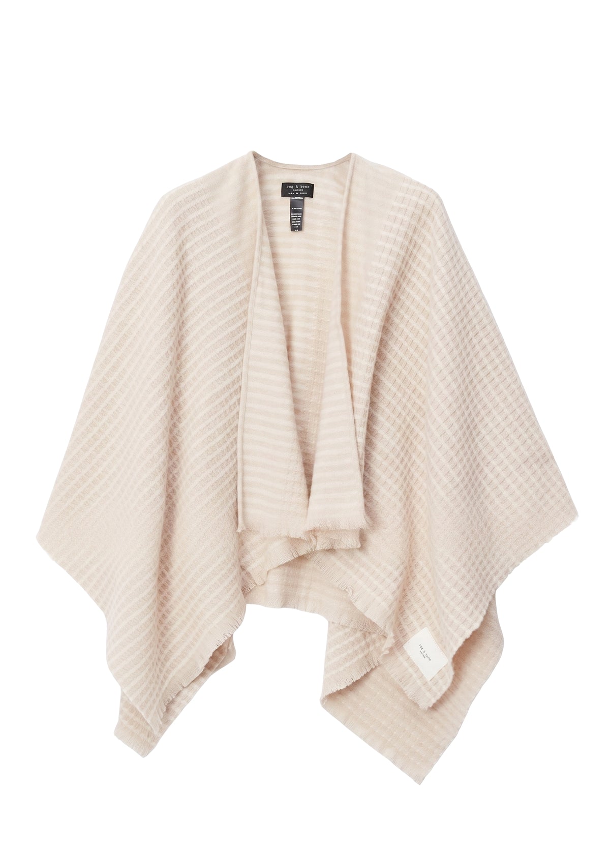 Joni embossed wool poncho - Oat