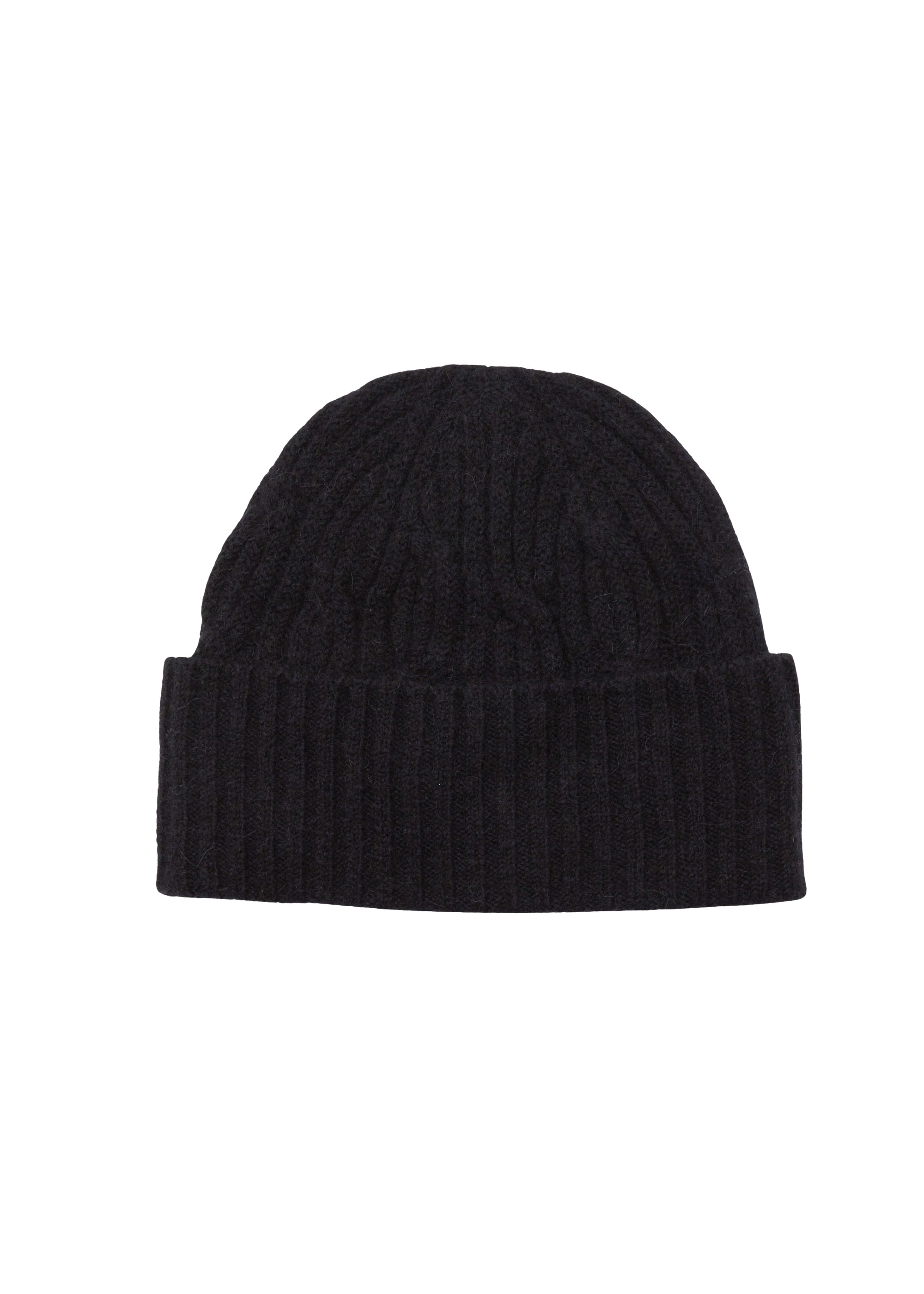 Cable-knit woollen hat - Navy
