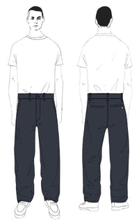 Z NO PICS / Pantalon chino ample en sergé - Navy