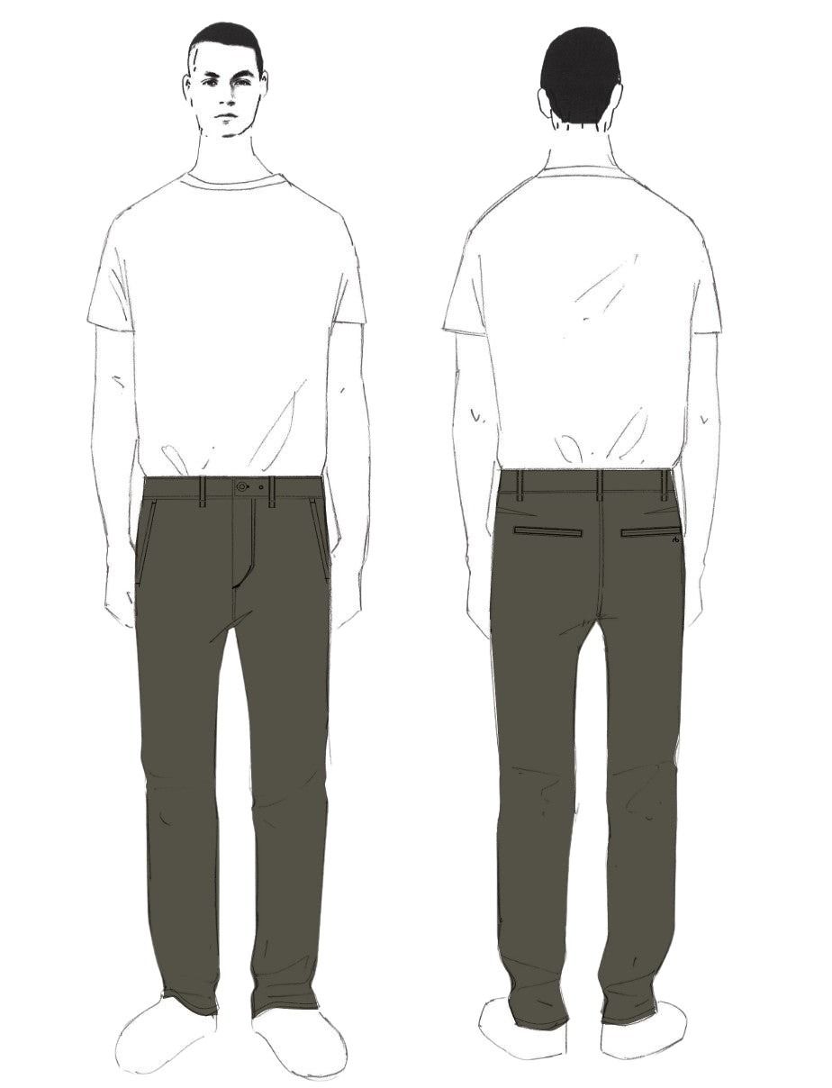 Z NO PICS / Pantalon chino en sergé stretch Fit 2 - Dkgrn