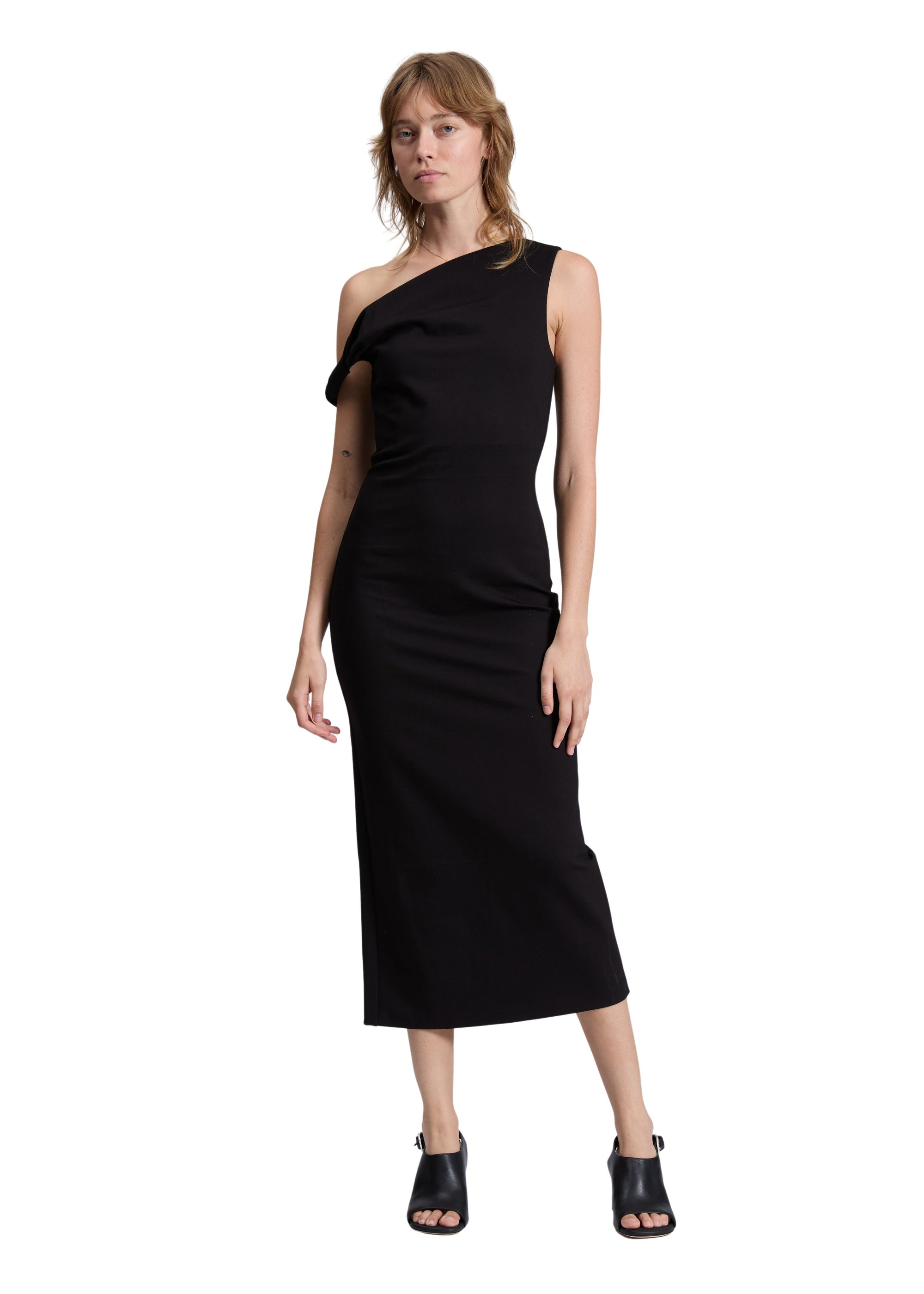 Robe longue asymétrique Irina - Noir
